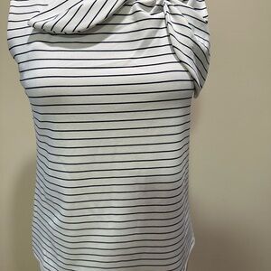 Banana Republic Elegant Black and White Striped Women's Blouse sleeveless small